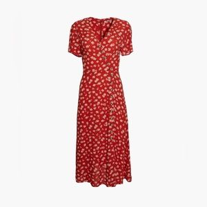 Madewell Floral Button Wrap Midi Dress